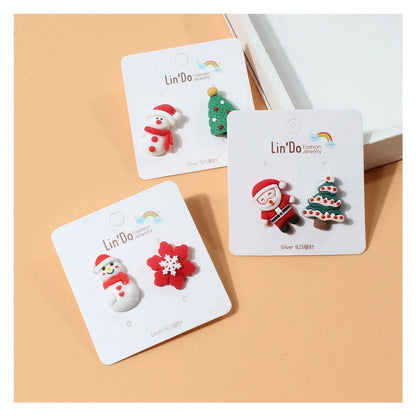 1 Pair Cute Santa Claus Alloy Ear Studs