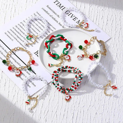 Cute Santa Claus Alloy Plating Women'S Bracelets