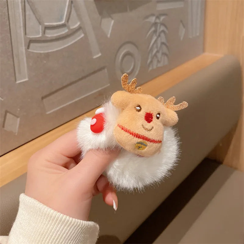 Cute Santa Claus Elk Cloth Hair Tie