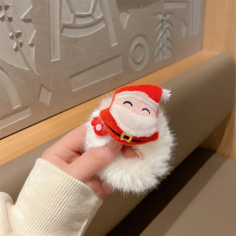 Cute Santa Claus Elk Cloth Hair Tie