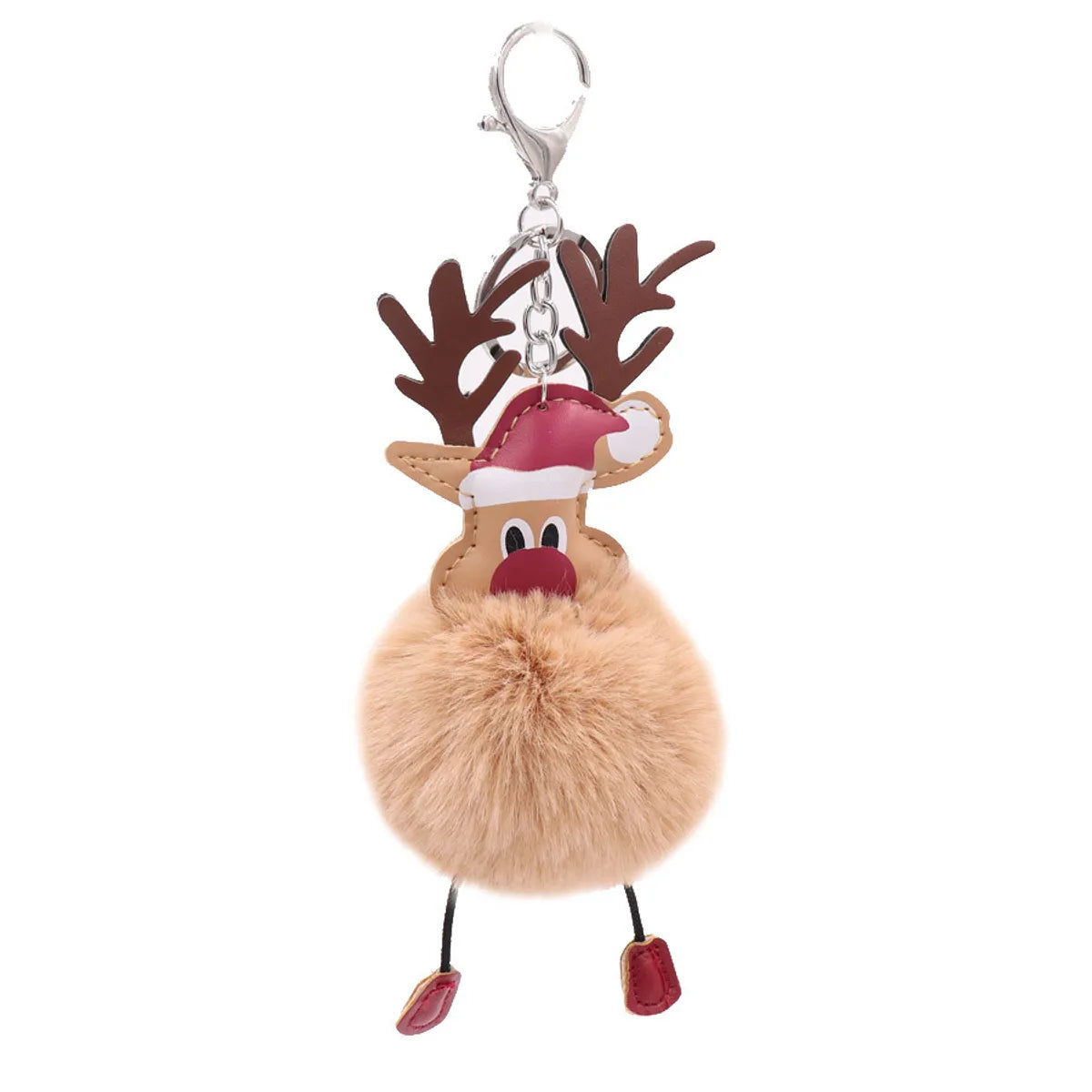 Cute Santa Claus Imitate Rex Rabbit Fur Sewing Unisex Keychain 1 Piece