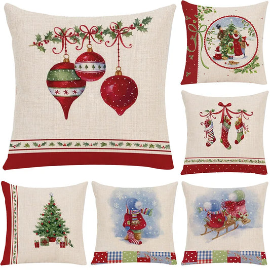 Cute Santa Claus Letter Chemical Fiber Pillow Cases