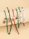 Cute Santa Claus Letter Elk Glass Enamel Plating Christmas Women'S Bracelets