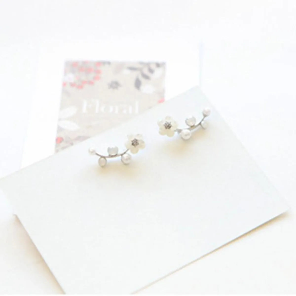 Flower Plating Alloy Artificial Gemstones Earrings