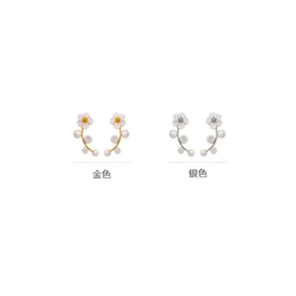 Flower Plating Alloy Artificial Gemstones Earrings