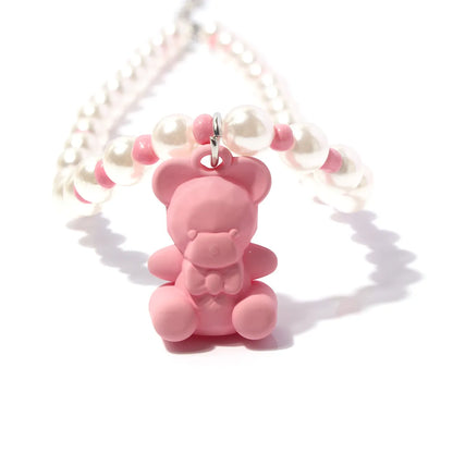 Cute Simple Style Bear Imitation Pearl Beaded Women's Necklace