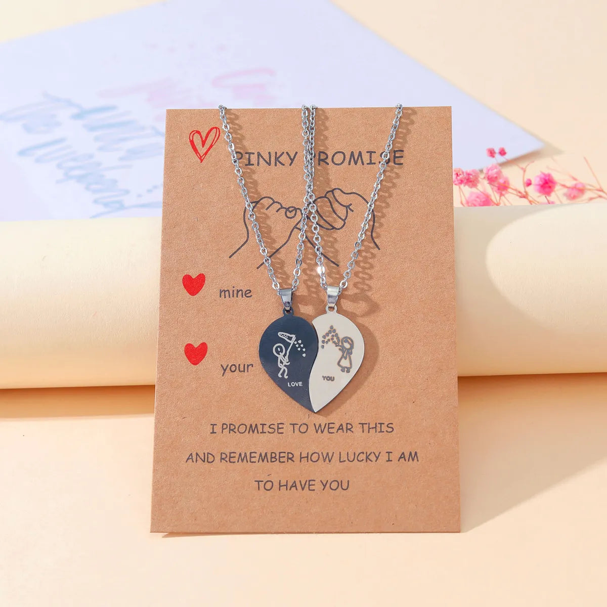 Cute Simple Style Cartoon Character Stainless Steel Handmade Plating Pendant Necklace