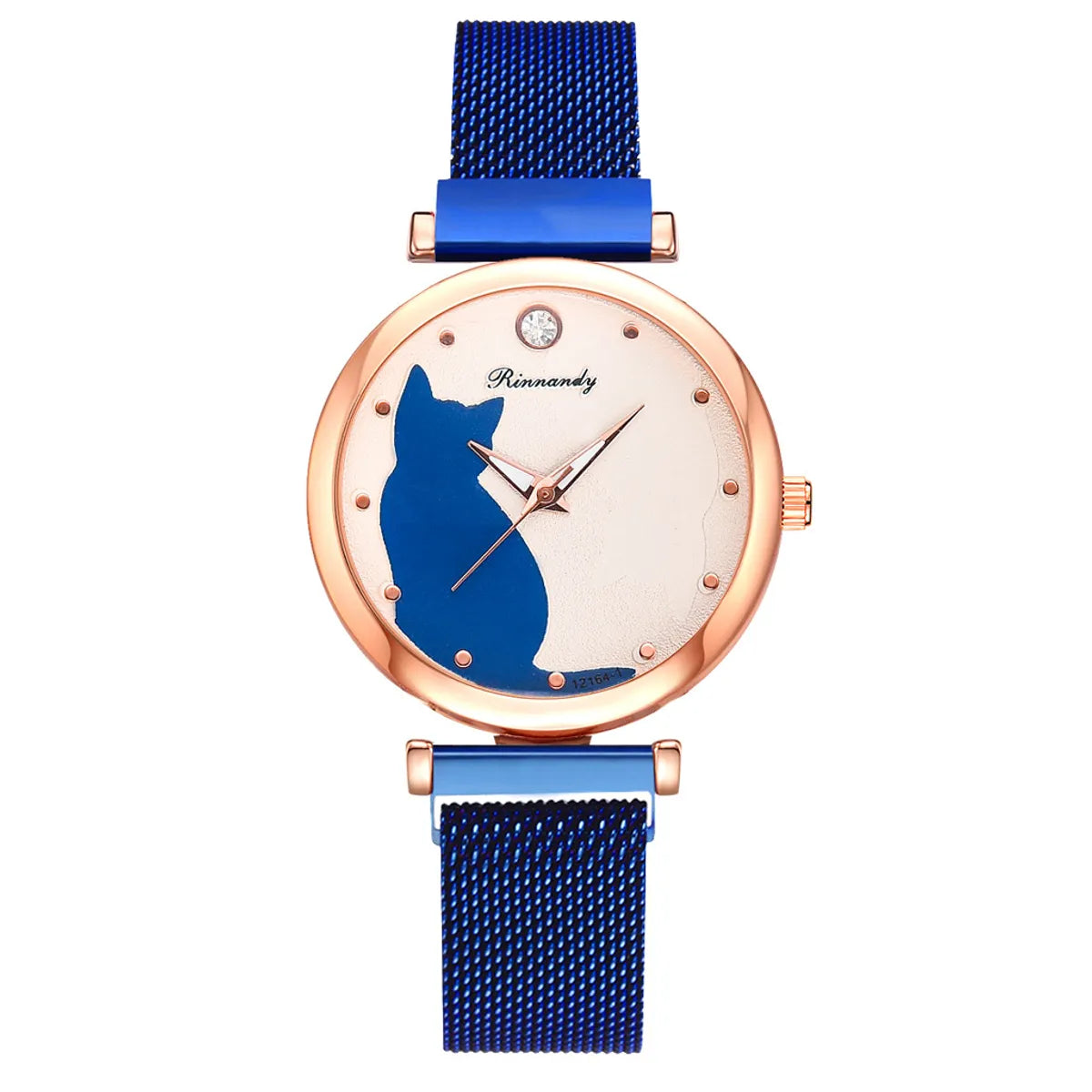 Cute Simple Style Cat Magnet Buckle Quartz Women'S Watches