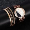 Cute Simple Style Cat Magnet Buckle Quartz Women'S Watches