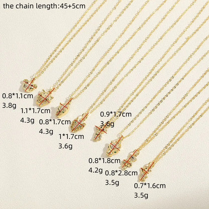 Cute Simple Style Classic Style Little Bear Copper Plating Inlay Zircon 14k Gold Plated Pendant Necklace