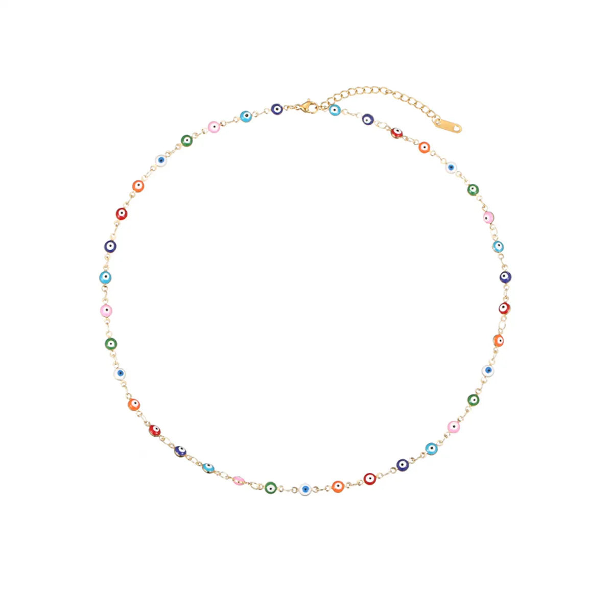 Cute Simple Style Color Block Stainless Steel Titanium Steel Beaded Plating Beads Gold Plated Necklace