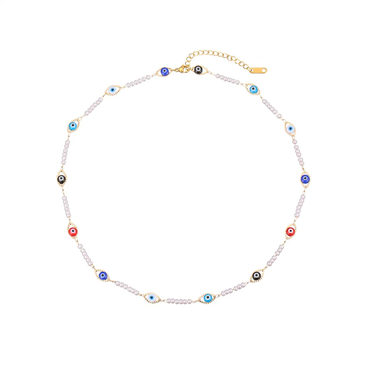 Cute Simple Style Color Block Stainless Steel Titanium Steel Beaded Plating Beads Gold Plated Necklace