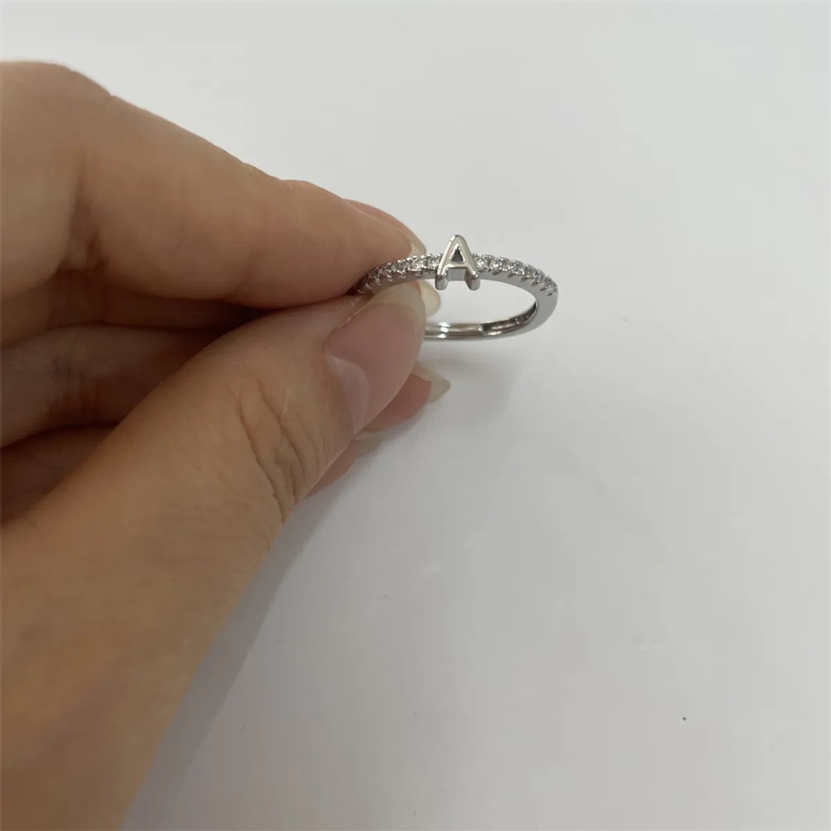 Cute Simple Style Commute Letter Copper Plating Inlay Zircon 14k Gold Plated White Gold Plated Open Rings