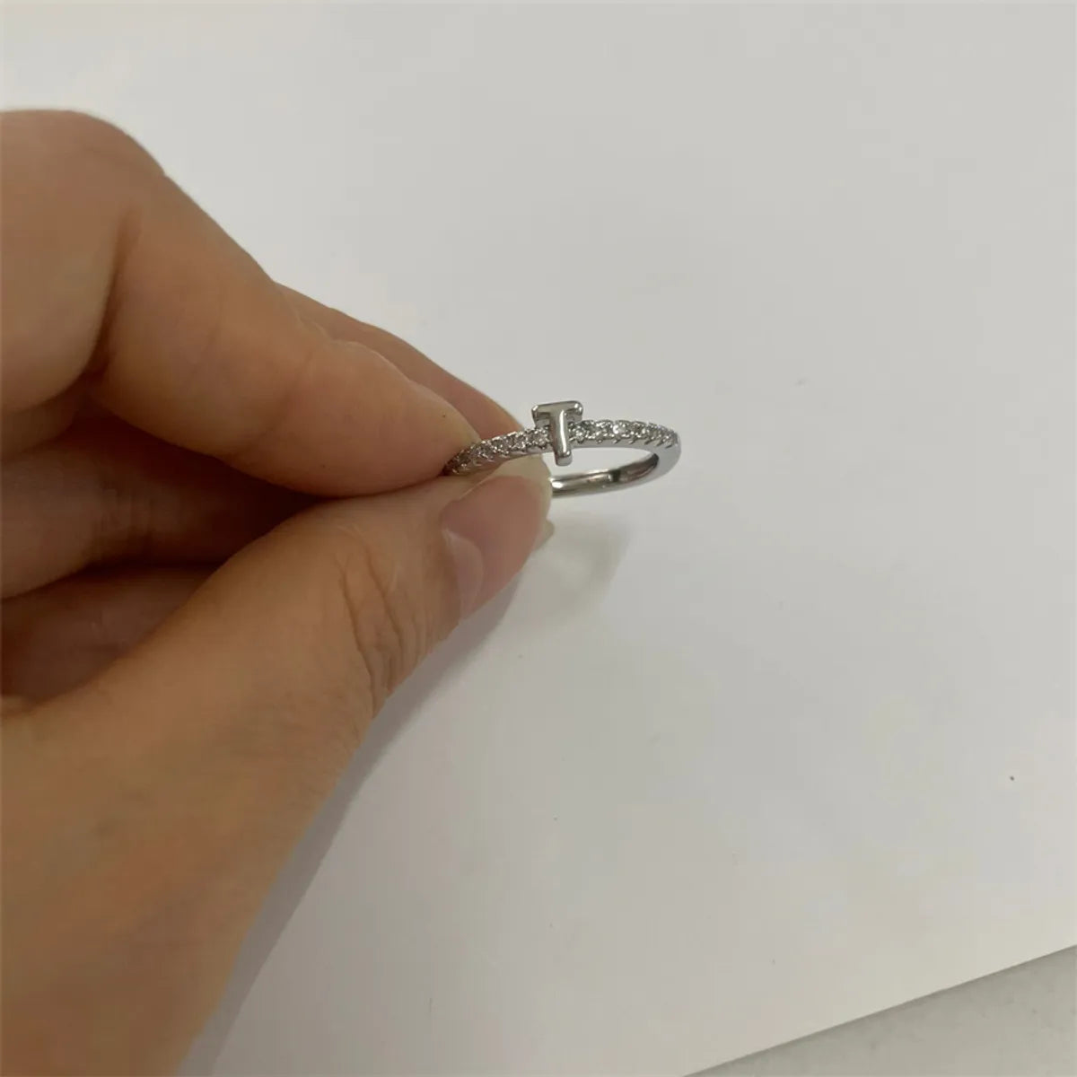 Cute Simple Style Commute Letter Copper Plating Inlay Zircon 14k Gold Plated White Gold Plated Open Rings