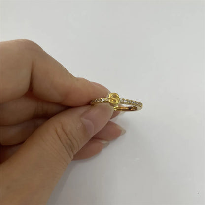 Cute Simple Style Commute Letter Copper Plating Inlay Zircon 14k Gold Plated White Gold Plated Open Rings