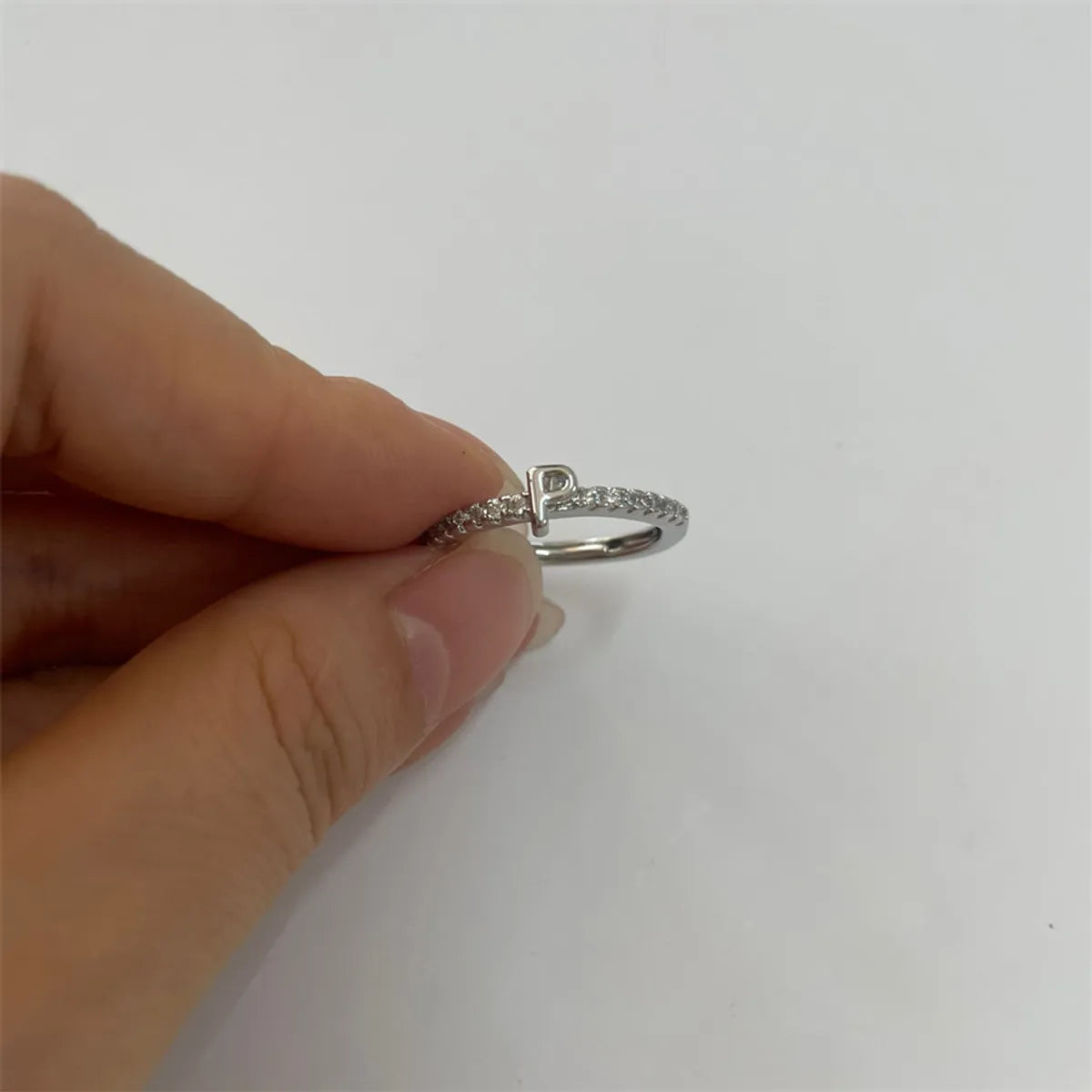 Cute Simple Style Commute Letter Copper Plating Inlay Zircon 14k Gold Plated White Gold Plated Open Rings