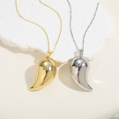 Cute Simple Style Commute Water Droplets Copper Plating Hollow Out 14k Gold Plated White Gold Plated Earrings Necklace