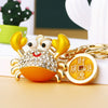 Cute Simple Style Crab Metal Inlay Rhinestones Women'S Keychain