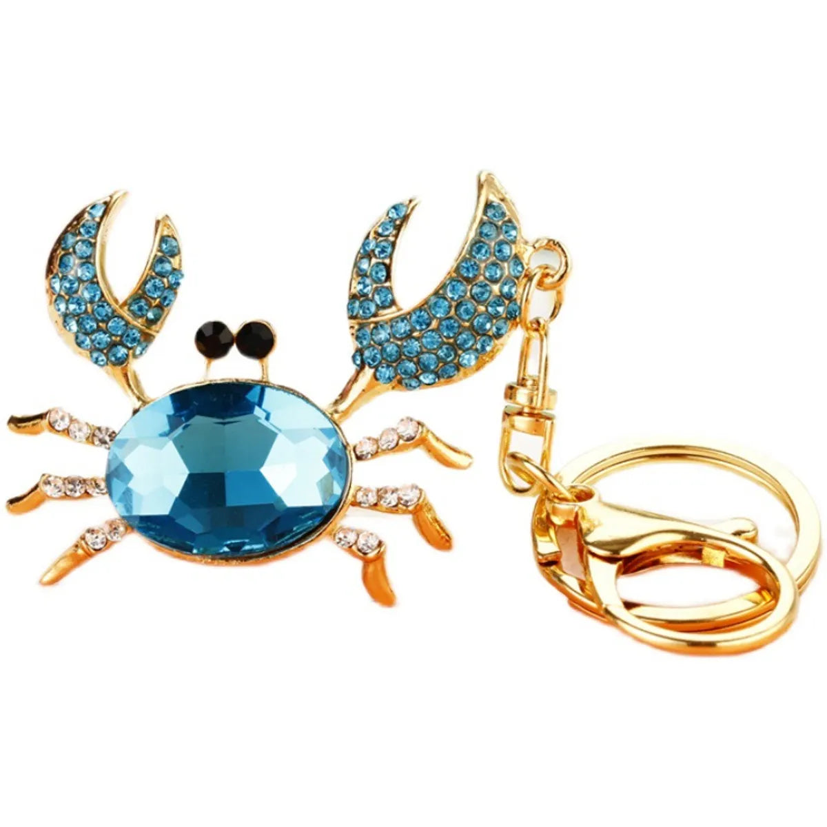 Cute Simple Style Crab Metal Inlay Rhinestones Women'S Keychain