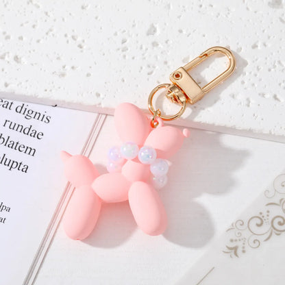 Cute Simple Style Dog Plastic Pearl Bag Pendant Keychain