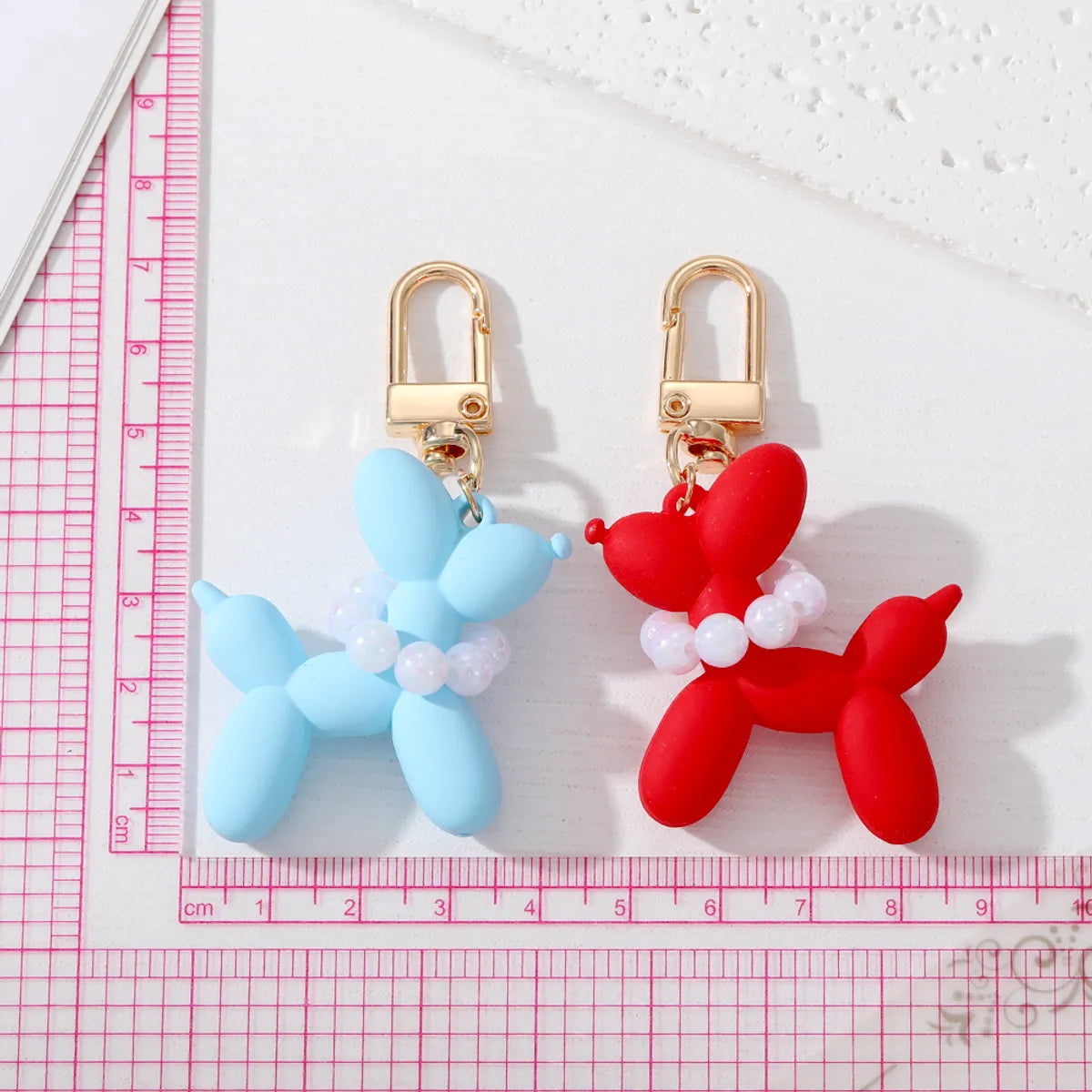 Cute Simple Style Dog Plastic Pearl Bag Pendant Keychain