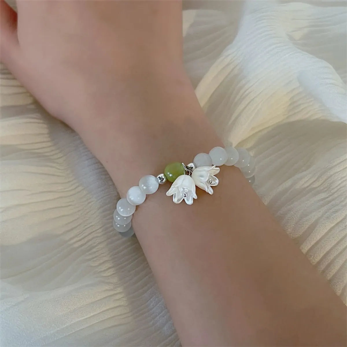 Cute Simple Style Flower Alloy Beaded Women's Bracelets