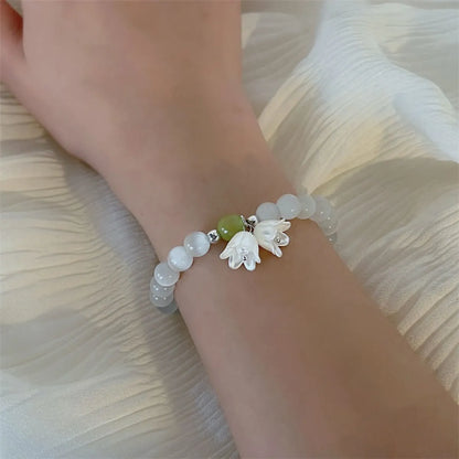 Cute Simple Style Flower Alloy Beaded Women's Bracelets