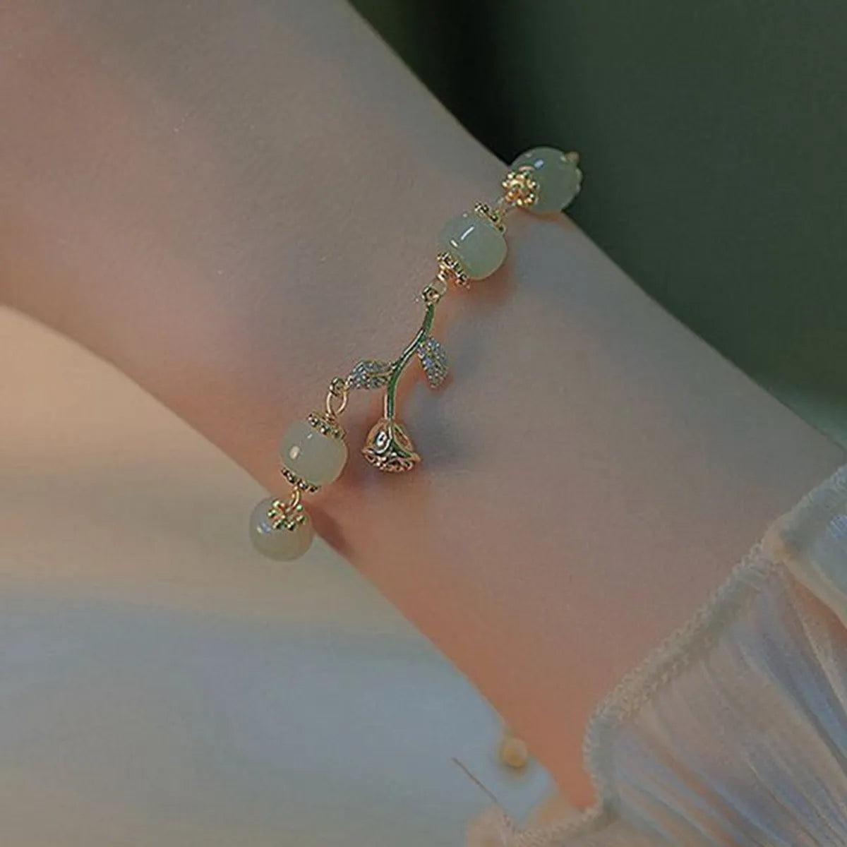 Cute Simple Style Flower Alloy Beaded Women's Bracelets