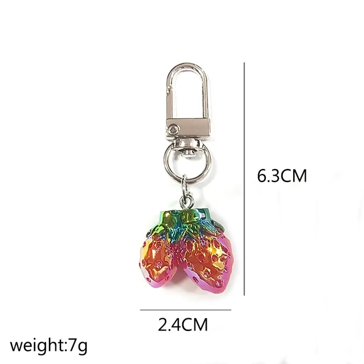 Cute Simple Style Fruit Shrimp Resin Bag Pendant Keychain