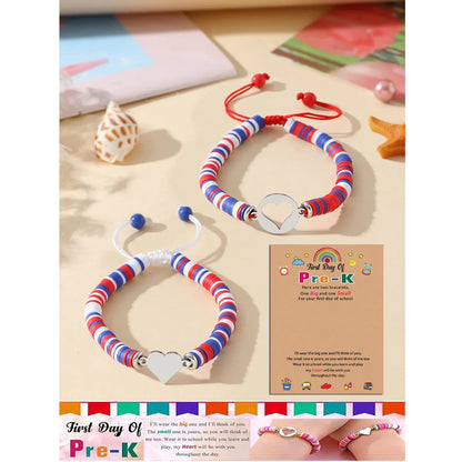 Cute Simple Style Heart Shape 304 Stainless Steel Stone Soft Clay Wholesale Drawstring Bracelets