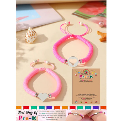 Cute Simple Style Heart Shape 304 Stainless Steel Stone Soft Clay Wholesale Drawstring Bracelets