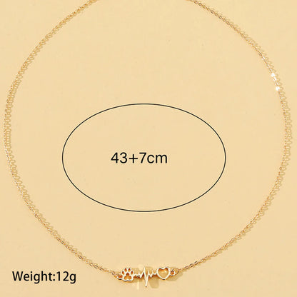 Cute Simple Style Heart Shape Alloy Plating Gold Plated Women's Necklace