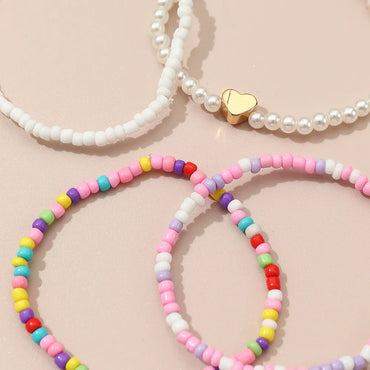 Cute Simple Style Heart Shape Plastic Fabric Wholesale Bracelets