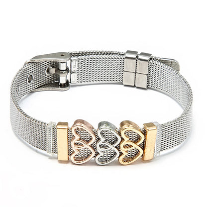 Cute Simple Style Heart Shape Titanium Steel Bracelets In Bulk