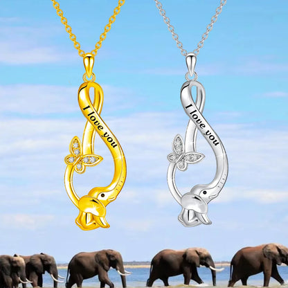 Cute Simple Style Letter Butterfly Elephant Alloy Plating Inlay Rhinestones Gold Plated Silver Plated Women's Pendant Necklace