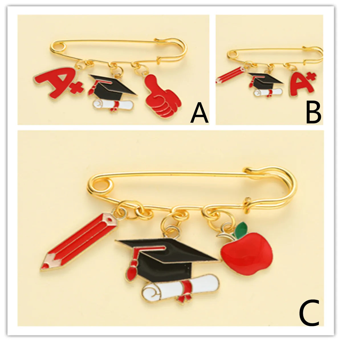 Cute Simple Style Letter Gesture Alloy Women's Brooches