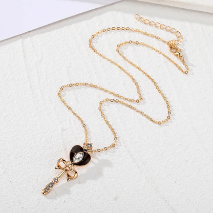 Cute Simple Style Moon Zircon Alloy Wholesale Pendant Necklace