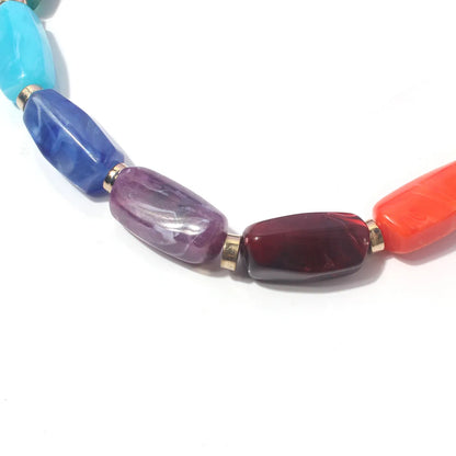 Cute Simple Style Roman Style Colorful Plastic Beaded Women's Necklace