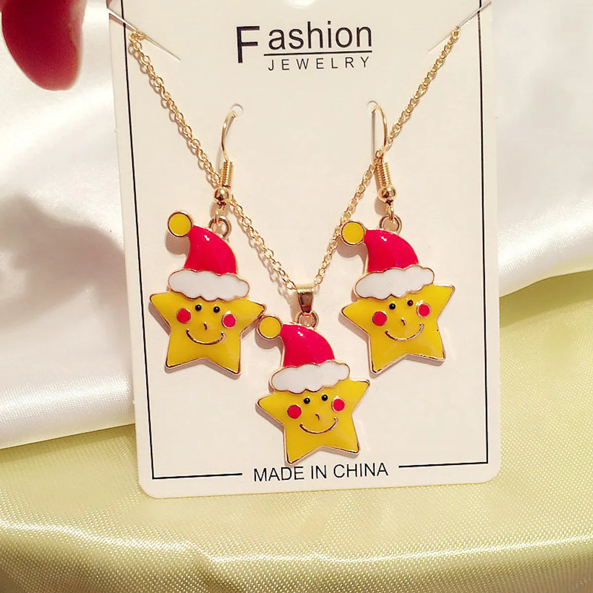 Cute Simple Style Santa Claus Alloy Enamel Flakes Christmas Women'S Jewelry Set