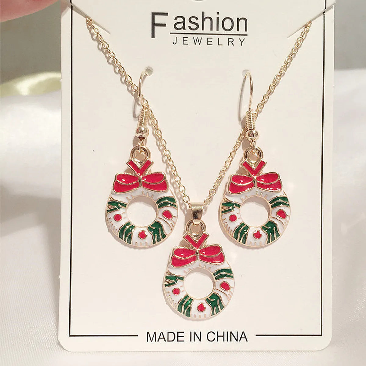 Cute Simple Style Santa Claus Alloy Enamel Flakes Christmas Women'S Jewelry Set