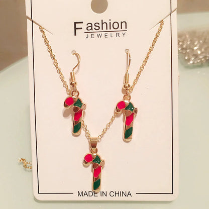 Cute Simple Style Santa Claus Alloy Enamel Flakes Christmas Women'S Jewelry Set