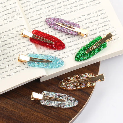 Cute Simple Style Solid Color Acetic Acid Sheets Transparent Hair Clip