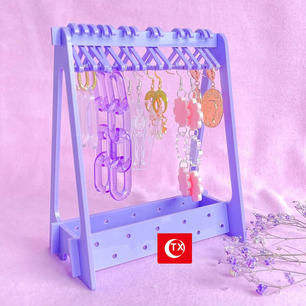 Cute Simple Style Solid Color Plastic Jewelry Rack