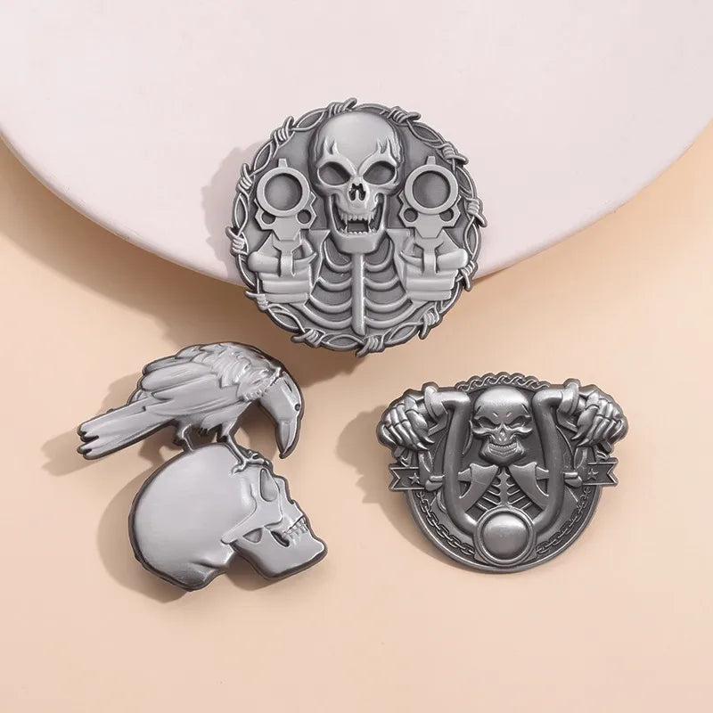 Cute Skull Alloy Plating Unisex Brooches