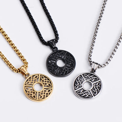 Cute Small Double Hollow Round Knot Stainless Steel Pendant Men And Women Wearable Necklaces