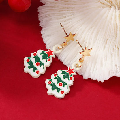 Cute Snowman Alloy Plating Women's Drop Earrings 1 Pair