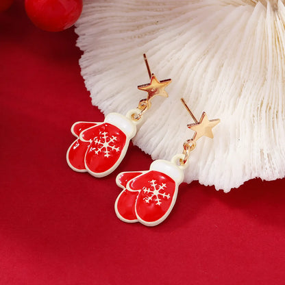 Cute Snowman Alloy Plating Women's Drop Earrings 1 Pair