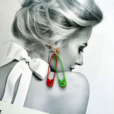 Cute Solid Color Paper Clip Pendant Earrings