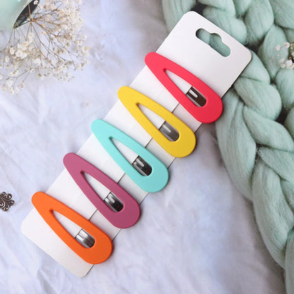 Cute Solid Color Plastic Hair Clip 1 Set