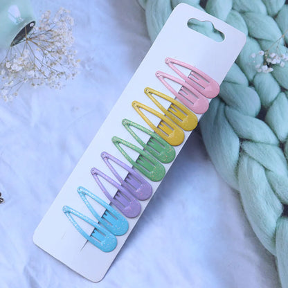 Cute Solid Color Plastic Hair Clip 1 Set